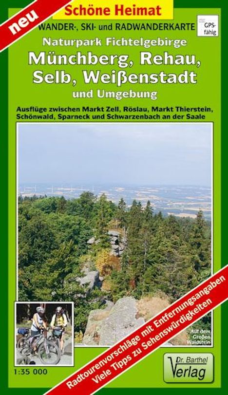 Wander- und Radwanderkarte Naturpark Fichtelgebirge, Münchberg, Selb, Weißenstadt und Umgebung 1 : 35 000, Karten