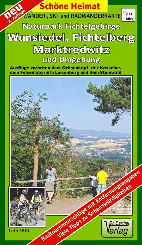 Wander- und Radwanderkarte Naturpark Fichtelgebirge, Wunsiedel, Fichtelberg, Marktredwitz und Umgebung 1 : 35 000, Karten