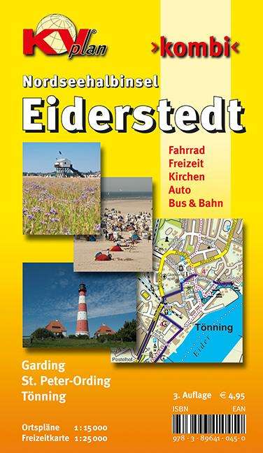 Eiderstedt (St. Peter Ording, Tönning und Garding), KVplan, Radkarte/Freizeitkarte/Stadtplan, 1:30.000 / 1:15.000, Karten