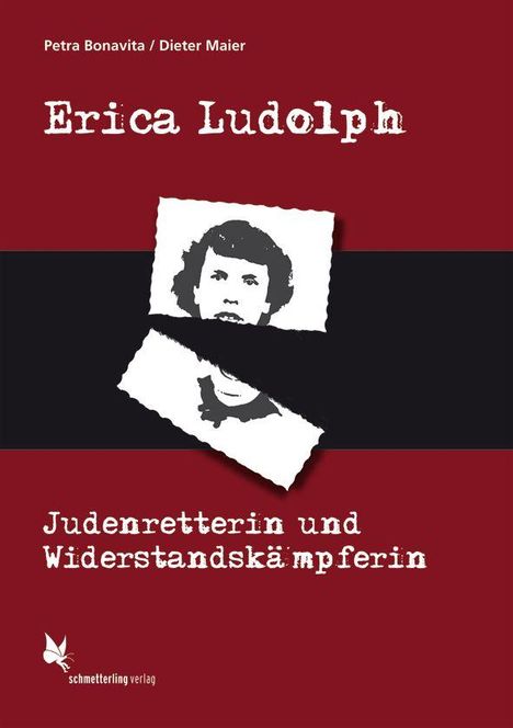 „Erika Ludolph: Judenretterin und Widerstandskämpferin“. Illustration eines zerrissenen Frauenfotos.