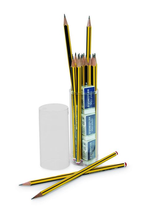 20 Bleistifte + 3 Radierer Marke "Staedtler" in Klarsichtbox, Diverse