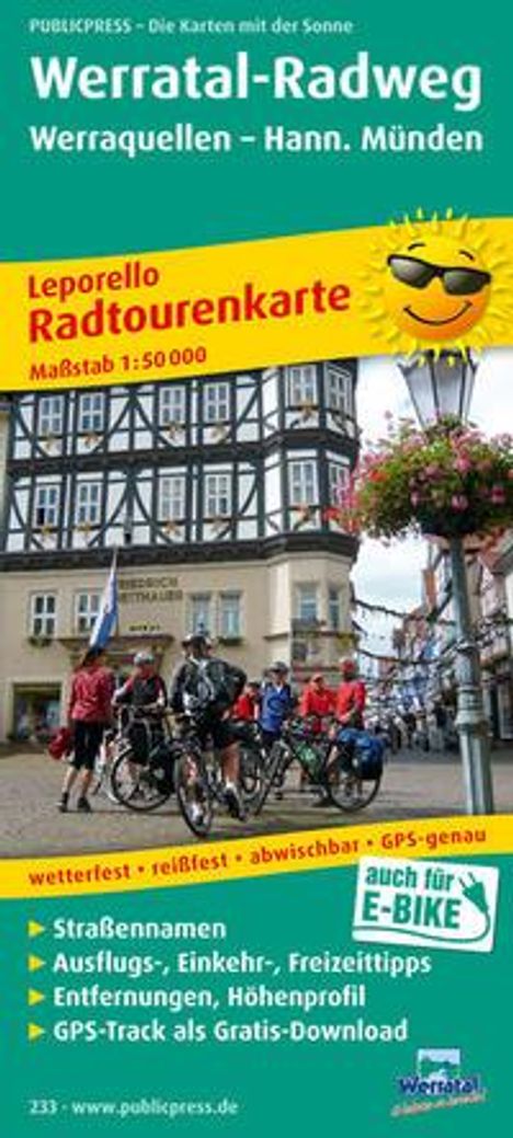 Radwanderkarte Werratal-Radweg, Werraquellen - Hann. Münden 1 : 50 000, Karten