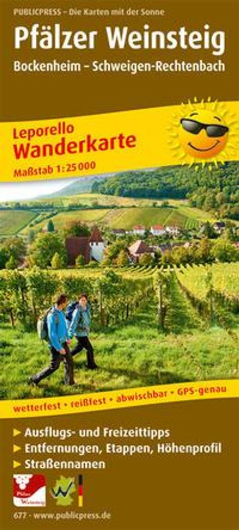 Pfälzer Weinsteig 1 : 25 000. Wanderkarte, Karten