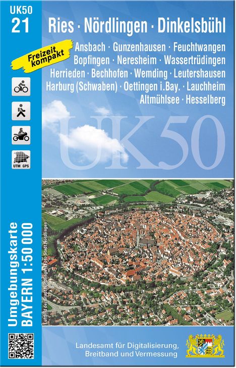 UK50-21 Ries, Nördlingen, Dinkelsbühl, Karten