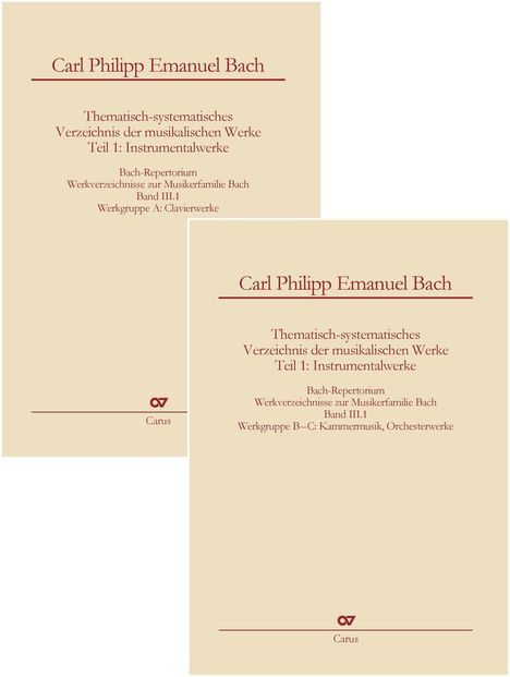 Carl Philipp Emanuel Bach, thematisch-systematisches Werkverzeichnis, Instrumentalwerke, Band III.1, Carus-Logo unten.