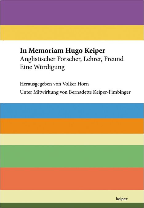 In Memoriam Hugo Keiper, Buch