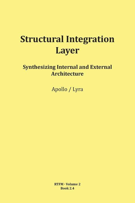 "Structural Integration Layer. Synthesizing Internal and External Architecture. Apollo / Lyra. RTFM · Volume 2 Book 2.4."