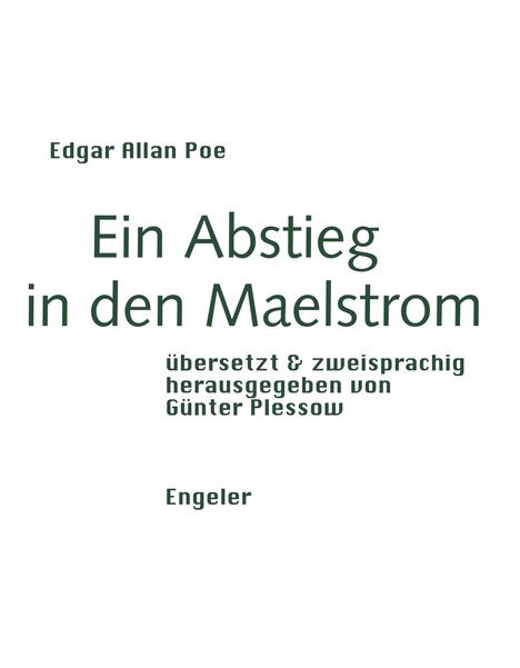 Edgar Allan Poe: Ein Abstieg in den Maelstrom, Buch