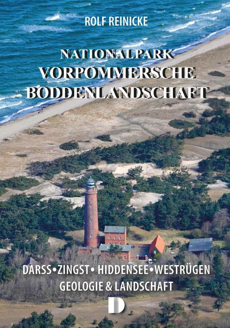 Titel: "Nationalpark Vorpommersche Boddenlandschaft". Küste mit Leuchtturm und Meer.