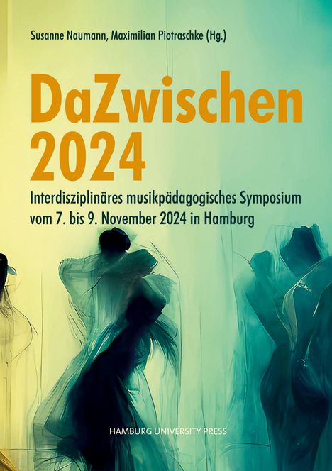 "DaZwischen 2024, Symposium in Hamburg, 7.-9. November." Im Hintergrund schemenhafte Figuren in bläulichen Tönen.