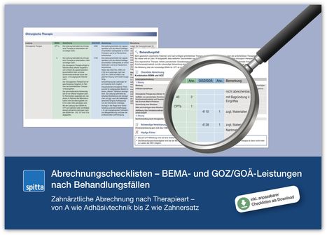 Jessica Kolkman: Abrechnungschecklisten - BEMA- und GOZ/GOÄ-Leistungen nach Behandlungsfällen, Buch