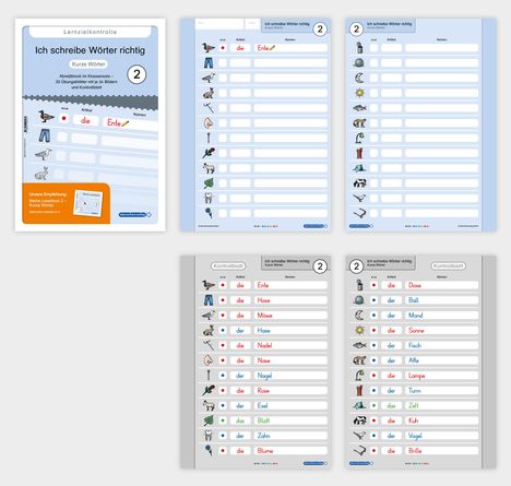 Katrin Langhans: Ich schreibe Wörter richtig - Abreißblock 2 - Lernzielkontrolle - Kurze Wörter, Buch