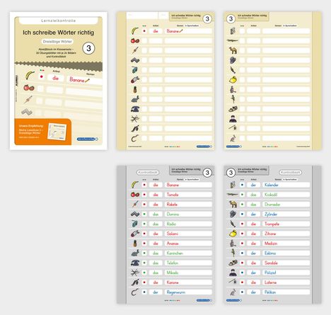 Katrin Langhans: Ich schreibe Wörter richtig - Abreißblock 3 - Lernzielkontrolle - Dreisilbige Wörter, Buch