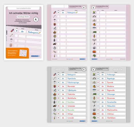 Katrin Langhans: Ich schreibe Wörter richtig - Abreißblock 4 - Lernzielkontrolle - Viersilbige Wörter, Buch
