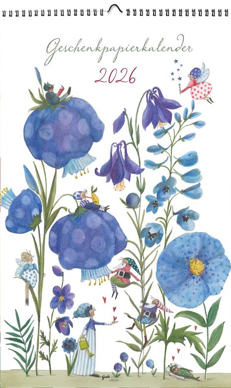 Silke Leffler: Geschenkpapierkalender Akelei 2026, Kalender