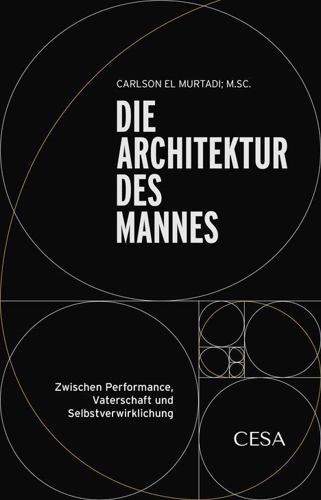 "Die Architektur des Mannes" ist der Titel. Untertitel beschreibt Performance, Vaterschaft, Selbstverwirklichung. Geometrische Muster.