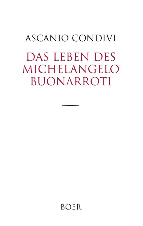 Ascanio Condivi: Das Leben des Michelangelo Buonarroti, Buch