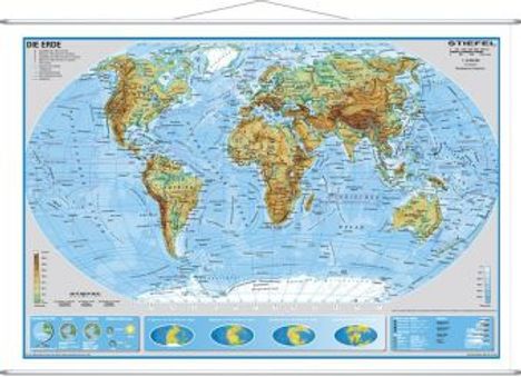 Heinrich Stiefel: Erde physisch, Karten