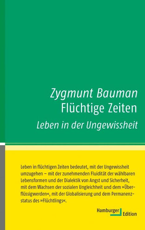 Zygmunt Bauman: Flüchtige Zeiten, Buch