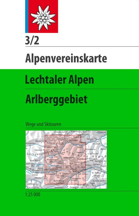 Alpenvereinskarte Blatt 3/2 Lechtaler Alpen, Arlberggebiet 1 : 25 000, Karten