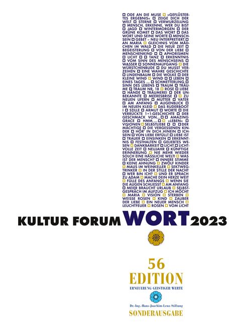 Kultur Forum Wort 2023 Sonderausgabe, Buch