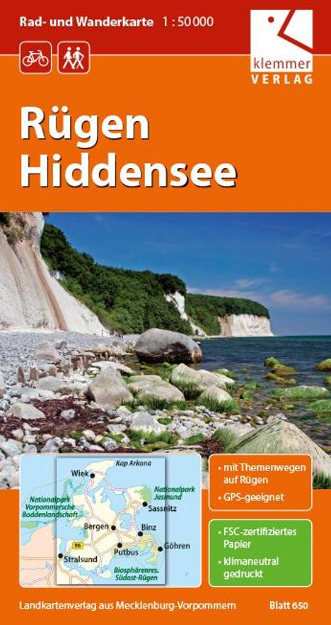 Christian Kuhlmann: Rügen - Hiddensee 1 : 50 000 Rad- und Wanderkarte, Karten