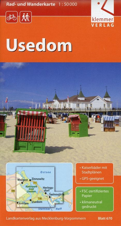Rad- und Wanderkarte Usedom, Karten