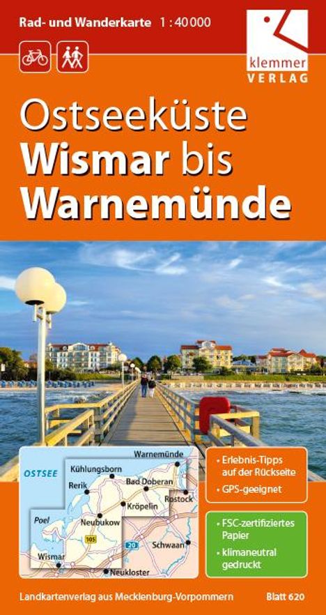 Christian Kuhlmann: Rad- und Wanderkarte Ostseeküste Wismar bis Warnemünde 1 : 40 000, Karten