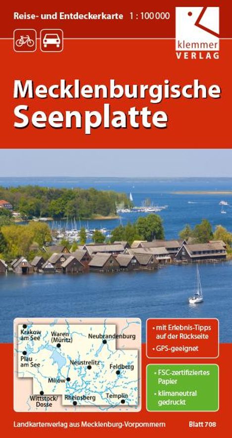 Reise- und Entdeckerkarte Mecklenburgische Seenplatte 1 : 100 000, Karten