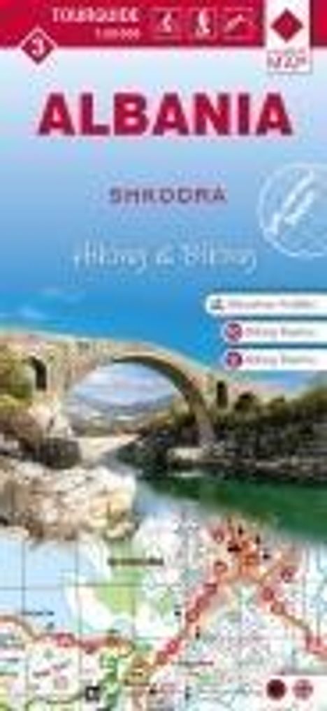 Albania hiking &amp; biking 1:50000, Karten