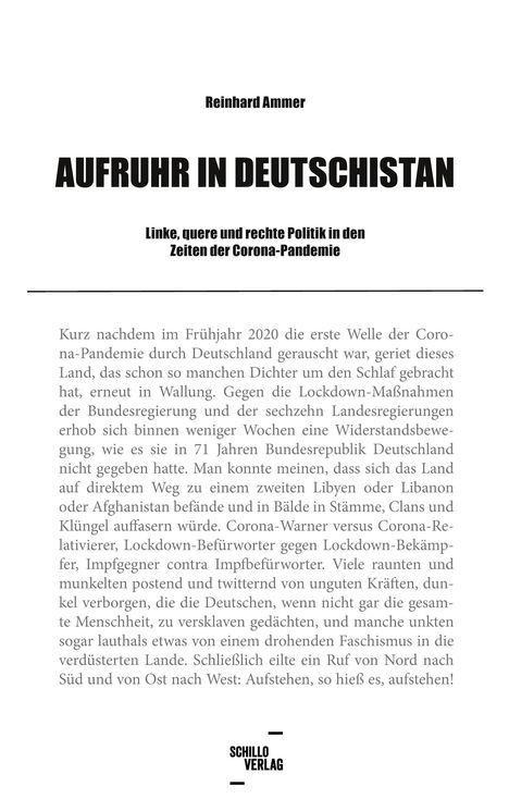 Reinhard Ammer: Aufruhr in Deutschistan, Buch