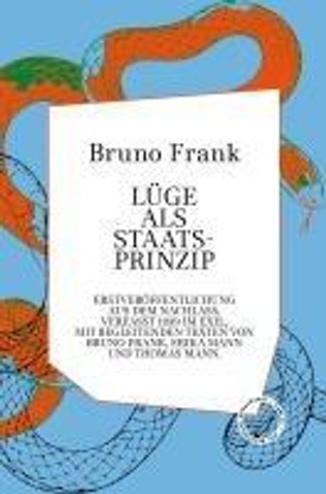 Bruno Frank: Lüge als Staatsprinzip, Buch