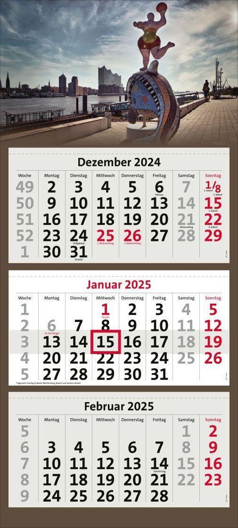 Nana &amp; Elphi 2025 3-Monatskalender, Kalender