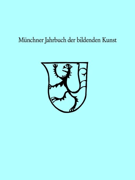 Text: "Münchner Jahrbuch der bildenden Kunst". Logo: Schwarzer Löwe in einem Schild auf hellblauem Hintergrund.