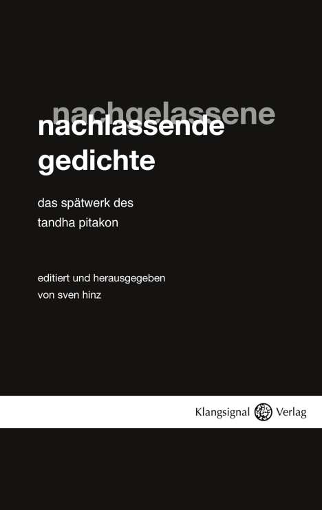 Sven Hinz: Nachlassende Gedichte, Buch