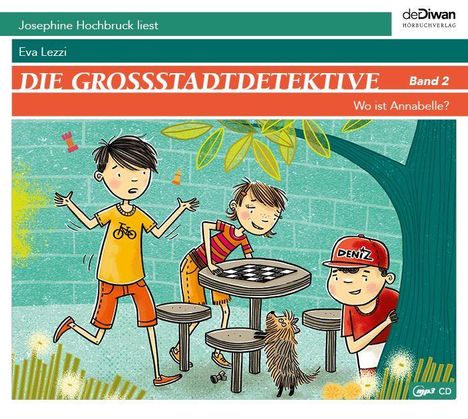 "DIE GROSSSTADTDETEKTIVE", Band 2, "Wo ist Annabelle?". Kinder spielen an einem Tisch, ein Igel ist dabei.