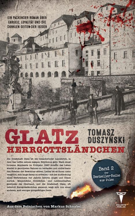 Ein Roman über Ehrgeiz und die dunklen Seiten der 1920er. Titel: "Glatz". Historische Atmosphäre mit roter Schrift.