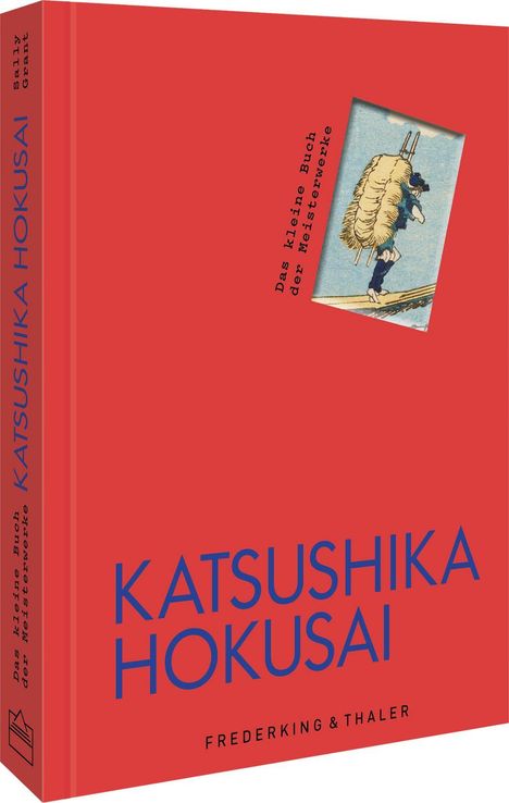 Roter Einband mit "Das kleine Buch der Meisterwerke." Illustration eines Mannes mit Strohbündeln am Rücken.