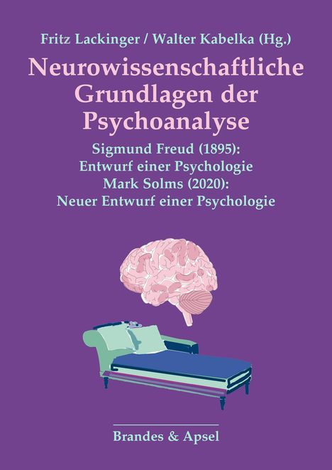 Titel: "Neurowissenschaftliche Grundlagen der Psychoanalyse". Illustration eines Gehirns über einer Couch. Verlag: Brandes & Apsel.