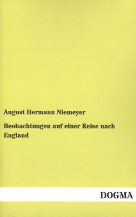 August Hermann Niemeyer: Beobachtungen auf einer Reise nach England, Buch