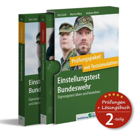 Kurt Guth: Einstellungstest Bundeswehr: Prüfungspaket mit Testsimulation, 2 Bücher
