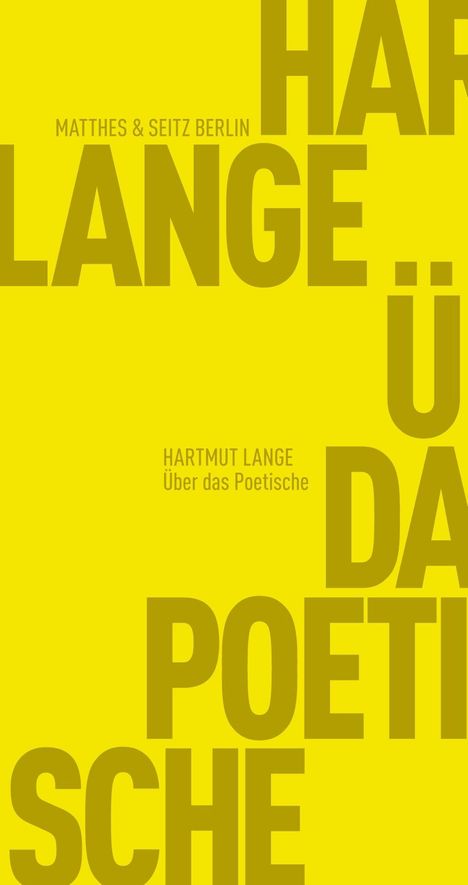 Hartmut Lange: Über das Poetische, Buch