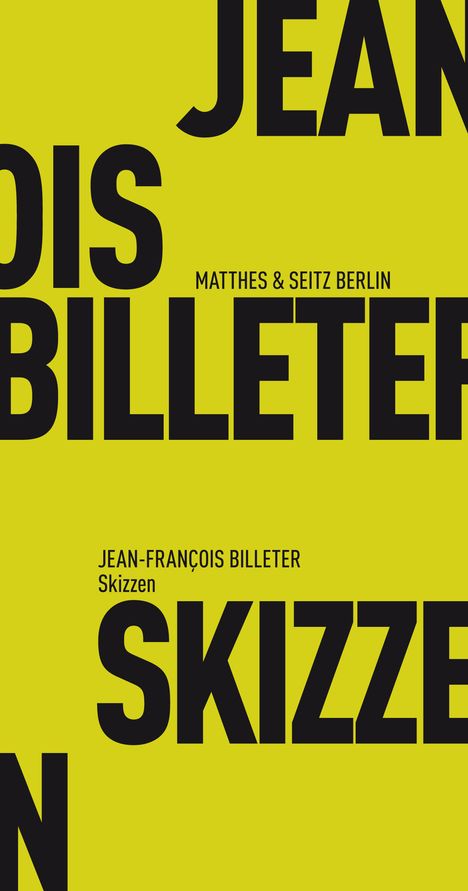 Jean François Billeter: Skizzen, Buch