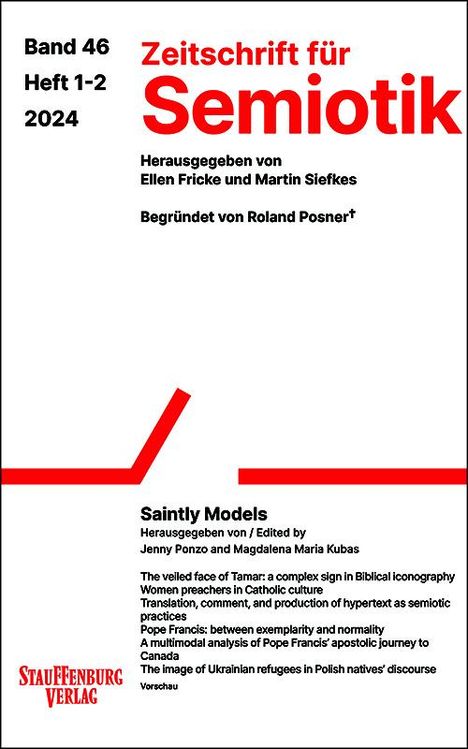 Zeitschrift für Semiotik Band 46, Heft 1-2. Saintly Models, Buch