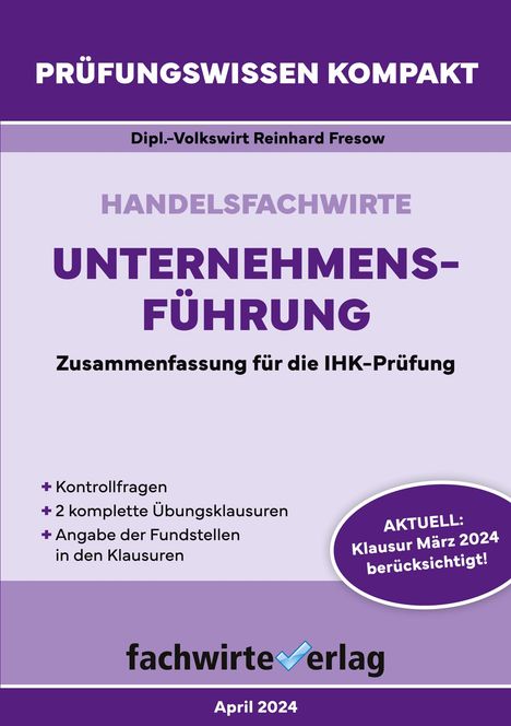 Reinhard Fresow: Handelsfachwirte: Unternehmensführung, Buch