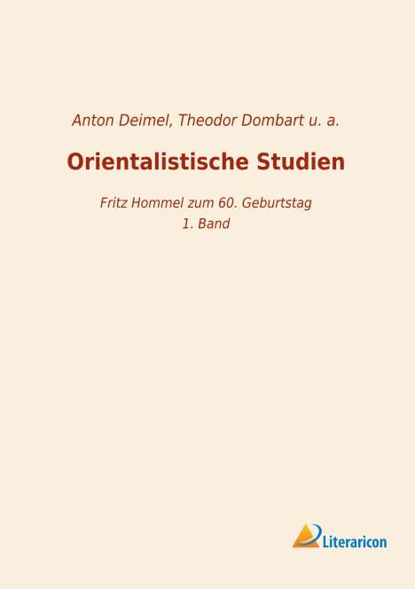Anton Deimel: Orientalistische Studien, Buch