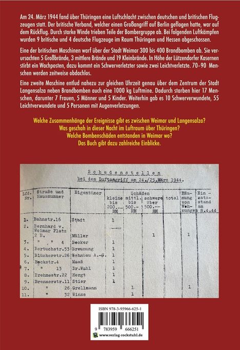 Harald Rockstuhl: Bombenangriff auf Weimar und der Luftkrieg über Thüringen am 24. März 1944, Buch