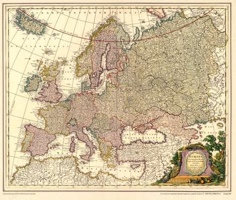 Leonhard Valk: Historische Karte: Europa 1687 [gerollt], Karten