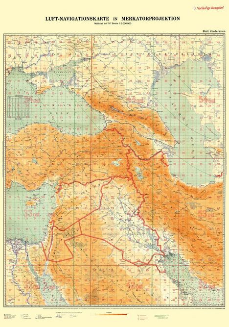 LUFT-NAVIGATIONSKARTE: Vorderasien 1940 (Plano), Karten