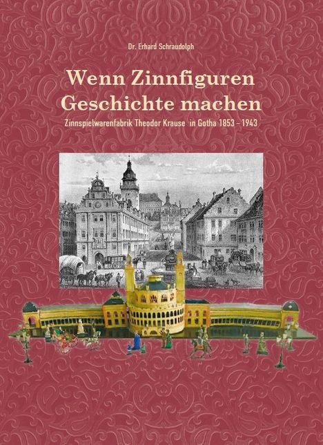 „Wenn Zinnfiguren Geschichte machen“ steht oben. Darunter sieht man ein historisches Stadtbild und Zinnfiguren-Modelle.